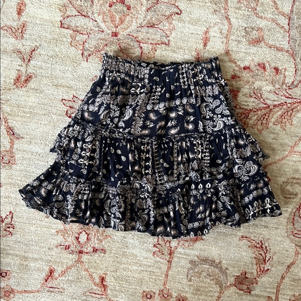 Floral Paisley Ruffle Skirt